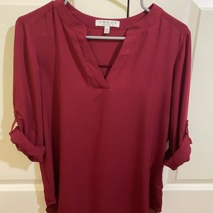 Chaus New York Women’s Maroon Blouse Like New Size Small